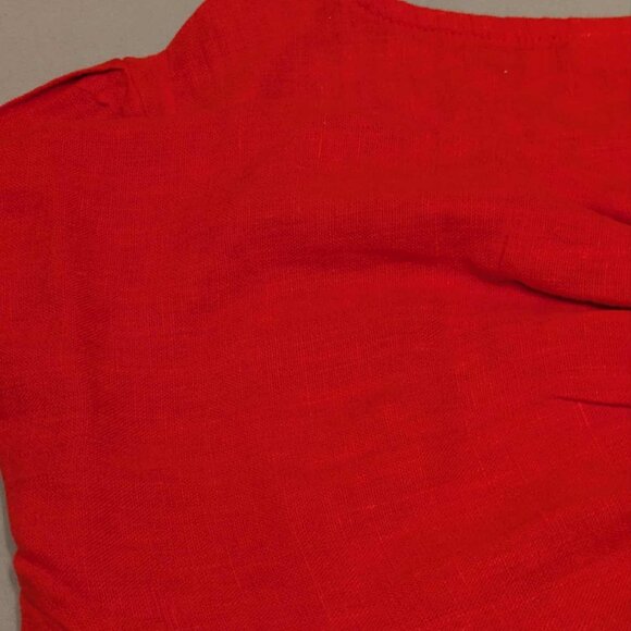 Bryn Walker Red A Line Midi Dress Size Small Heavy Linen Never Washed or Worn - Picture 9 of 12